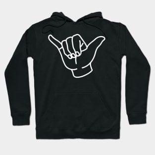 Shaka Minimal Cool Hand Sign for Surfing Culture Hoodie